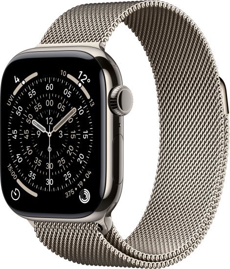שעון חכם Apple Watch 42mm Series 11 GPS + Cellular צבע שעון Natural Titanium צבע רצועה Natural Milanese Loop גודל רצועה One Size