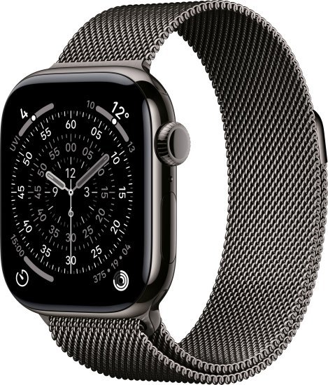 שעון חכם Apple Watch 42mm Series 11 GPS + Cellular צבע שעון Slate Titanium צבע רצועה Slate Milanese Loop גודל רצועה One Size