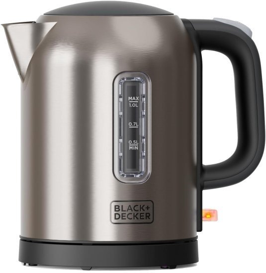 קומקום חשמלי 1 ליטר, 2200W בגימור מט יוקרתי עם בסיס סיבוב 360° דגם BXKE2207E מבית Black+Decker – שנתיים אחריות יבואן רשמי