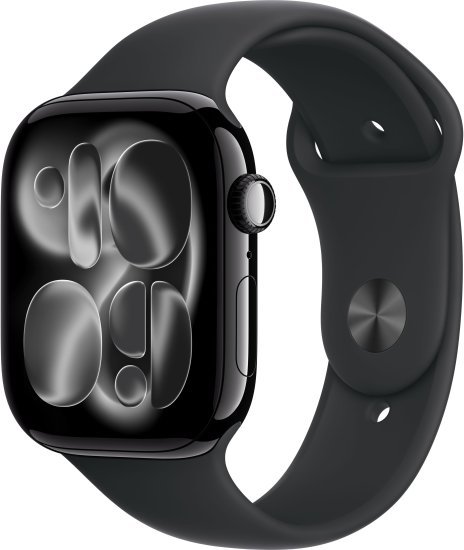 שעון חכם Apple Watch 46mm Series 11 GPS צבע שעון Jet Black Aluminium צבע רצועה Black Sport Band גודל רצועה S / M