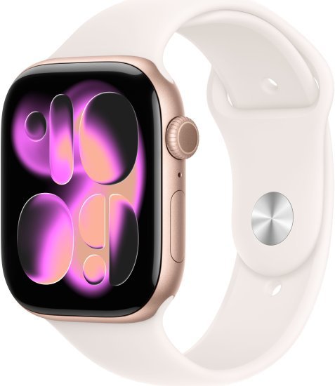 שעון חכם Apple Watch 46mm Series 11 GPS צבע שעון Rose Gold Aluminium צבע רצועה Light Blush Sport Band גודל רצועה M / L