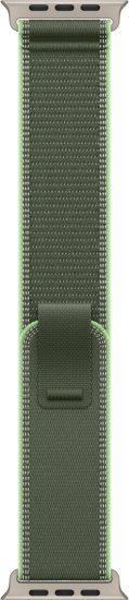 רצועת Trail Loop לשעון Apple Watch 49mm צבע Green / Neon - Natural Titanium Finish - מידה M / L