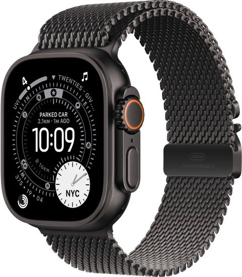 411805_b_1.jpg שעון חכם Apple Watch 49mm Ultra 3 GPS + Cellular צבע שעון Black Titanium צבע רצועה Black Titanium Milanese Loop גודל רצועה Medium