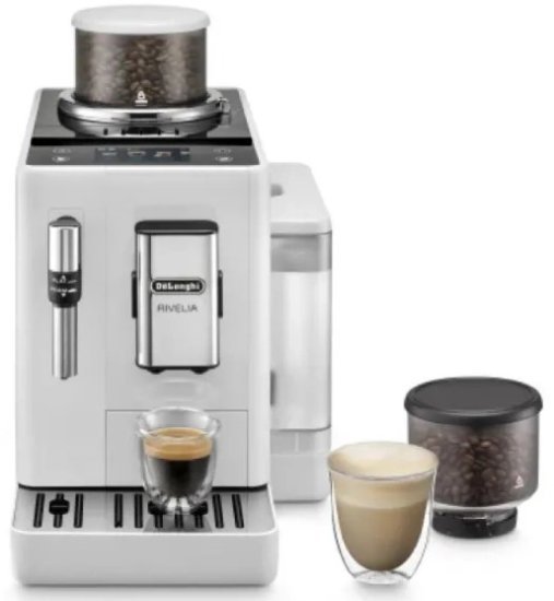 מכונת קפה אוטומטית Delonghi Rivelia 1450W EXAM440.35.W - צבע לבן