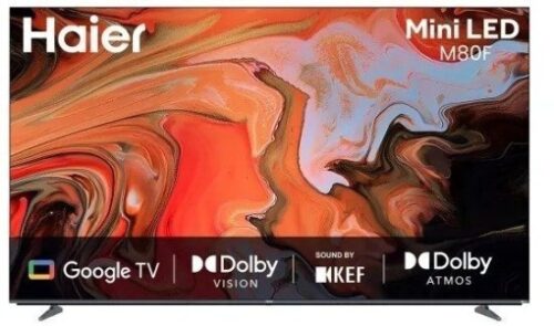 טלוויזיה חכמה 75 אינץ' Haier 4K QD-Mini LED Smart Google TV H75M80FUX