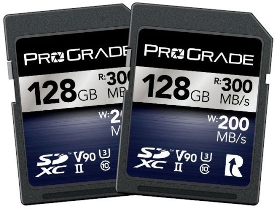 413854_b_1.jpg מארז 2 כרטיסי זיכרון בנפח 128GB כל אחד ProGrade Digital SDXC UHS-II V90 Iridium