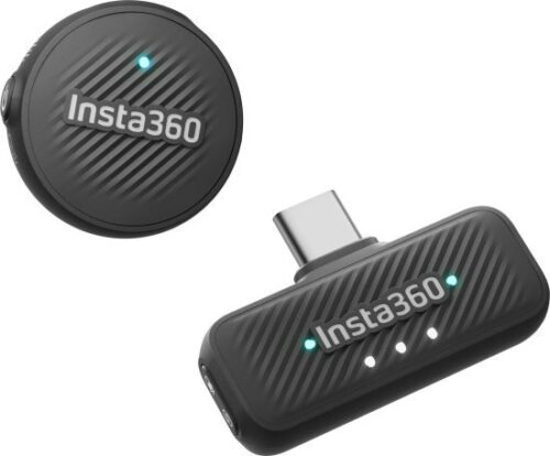 מיקרופון אלחוטי ומקלט עם חיבור USB-C למצלמות X4/X5 / Ace Pro 2 / Go Ultra