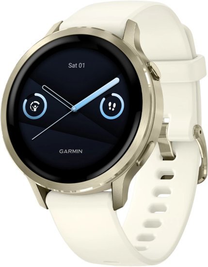 שעון חכם Garmin Venu 4 41mm - צבע זהב ירח עם רצועת סיליקון בצבע שנהב - כולל תמיכה מלאה בעברית - אחריות יבואן רשמי על ידי רונלייט