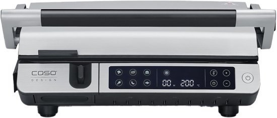 סטייק גריל לחיצה נפתח לפלטה גריל Caso SteakMaster Pro 2000W - שחור / כסוף