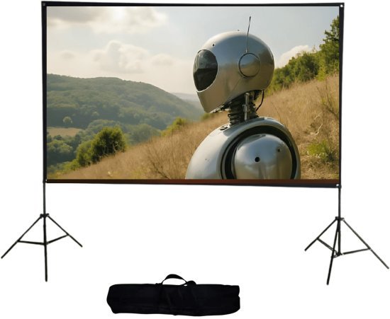 מסך הקרנה מסגרת נייד עם חצובות ותיק נשיאה 120 אינץ' SinoScreen TT146X266FRAME