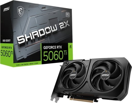 כרטיס מסך MSI RTX 5060 Ti 8GB GDDR7 SHADOW 2X OC PLUS