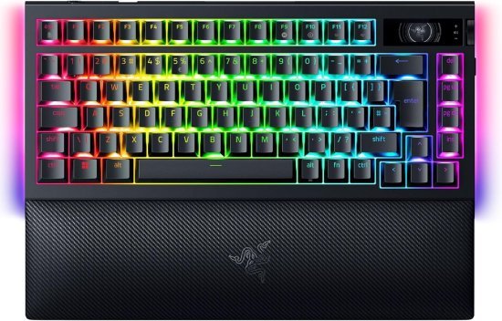 מקלדת גיימרים מכנית אלחוטית %Razer BlackWidow V4 Pro 75 - פריסת US בינלאומית (ISO) - סוג מתג כתום טקטילי שקט