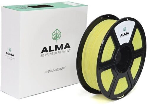 סליל הדפסה (פילמנט) 1.75 מ”מ / 1 ק”ג דגם PLA Matte מבית ALMA - צבע צהוב קרם
