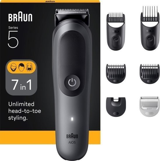 מכונת תספורת ועיצוב זקן 7 ב-1 Braun All-In-One Style Kit Series 5 Head to Toe