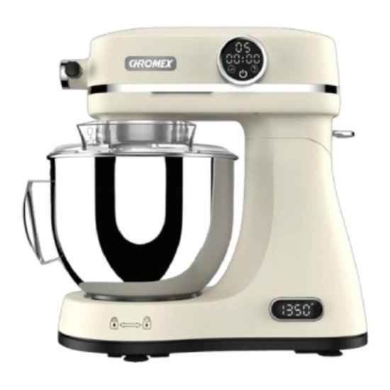 מיקסר יוקרתי 7 ליטר 1200W כולל מטחנת בשר ומשקל מובנה Chromex Chef Farinelle SM-3003-C - צבע קרם