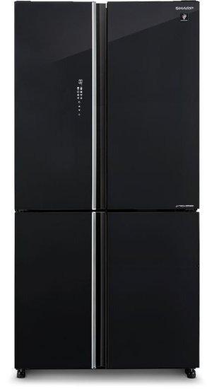 מקרר 4 דלתות מקפיא תחתון מדחס J-Tech אינוורטר 572 ליטר Sharp SJ-8960-BK - זכוכית שחורה