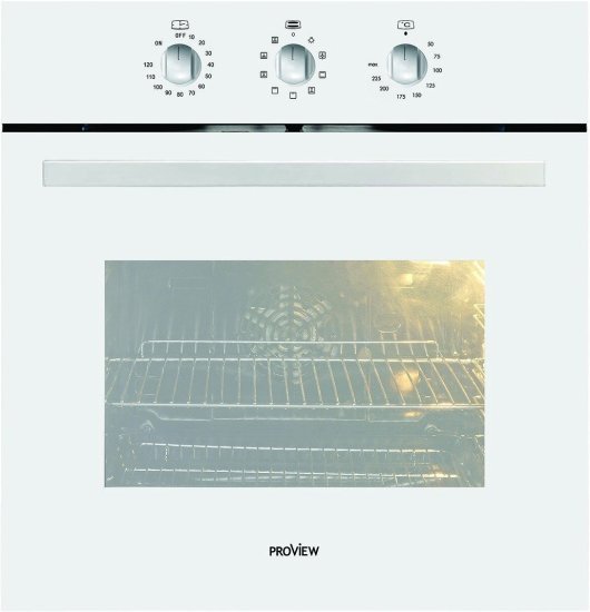 תנור בנוי 60 ליטר 8 תוכניות Proview PVBI60-WH - זכוכית לבנה