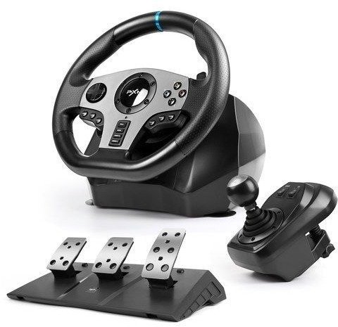 418843_b_1.jpg סט סימולטור נהיגה הכולל הגה, דוושות ותיבת הילוכים דגם V9 מבית PXN - שחור