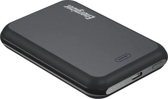 סוללת גיבוי משולבת טעינה אלחוטית Energizer Power Bank 5000mAh 15W - צבע שחור