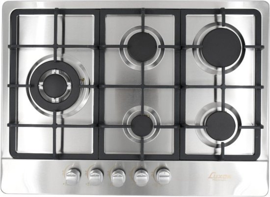 כיריים גז 5 להבות בישול 70 ס''מ Luxor LUX-705 CI - נירוסטה