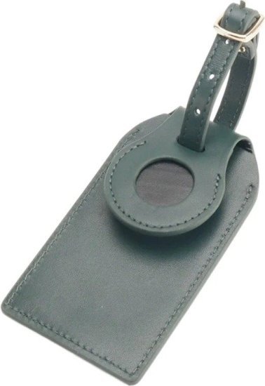 תגית Apple AirTag מעור למזוודות ותיקים דגם Ignyros מבית Camel Mountain - צבע ירוק כהה