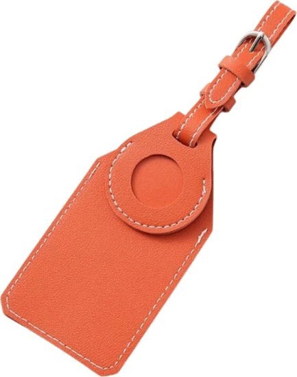 תגית Apple AirTag דמוי עור למזוודות ותיקים דגם Ignyros מבית Camel Mountain - צבע כתום