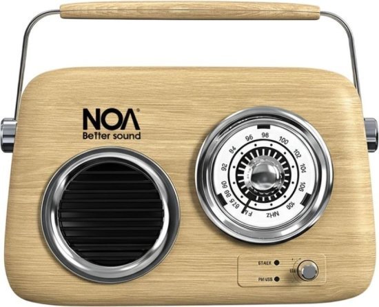 רדיו Bluetooth מעוצב בסגנון רטרו NOA Retro - צבע עץ