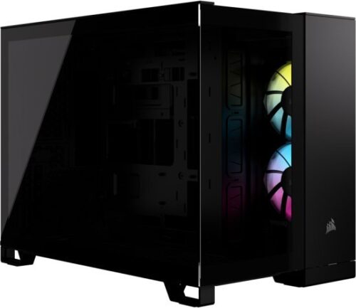 421463_b_1.jpg מציאון ועודפים - מארז ללא ספק Corsair 2500X iCUE LINK RGB Tempered Glass Micro ATX - צבע שחור