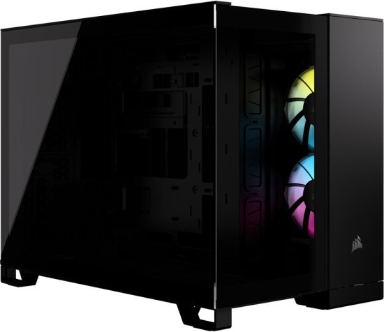 מציאון ועודפים - מארז ללא ספק Corsair 2500X iCUE LINK RGB Tempered Glass Micro ATX - צבע שחור