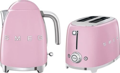 421579_b_1.jpg קומקום חשמלי 1.7 ליטר 2400W + מצנם 2 פרוסות 950W מבית SMEG - צבע ורוד