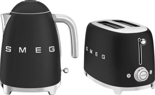 421591_b_1.jpg קומקום חשמלי 1.7 ליטר 2400W + מצנם 2 פרוסות 950W מבית SMEG - צבע שחור מט