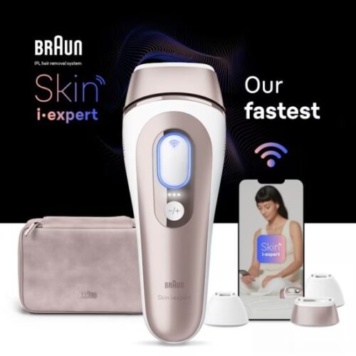 מסיר שיער Skin i·expert בטכנולוגיית IPL כולל 3 ראשי הסרה, סכין ותיק מהודר דגם PL7257 מבית Braun
