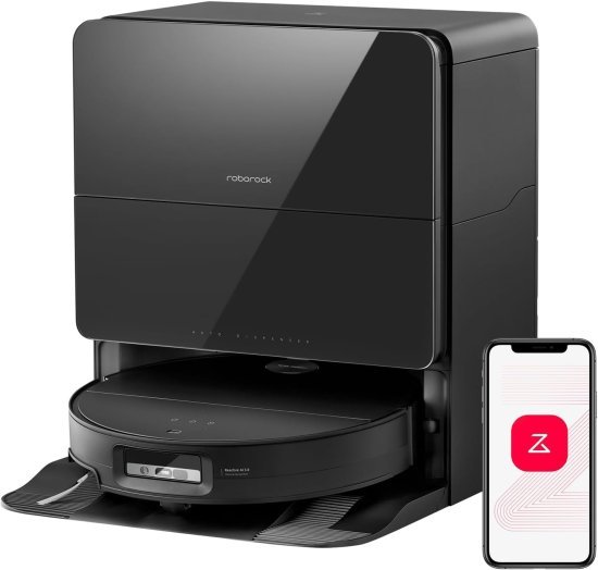 ‏שואב אבק שוטף רובוטי Roborock Saros 10 - צבע שחור - שנה אחריות