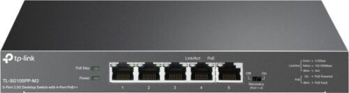מתג שולחני TP-Link 5 Ports 2.5G Multi-Gigabit with 4-Port PoE++ TL-SG105PP-M2