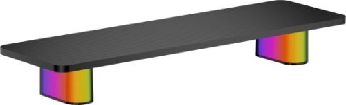 מעמד שולחני למסך עם תאורת RGB דגם NeoGlow מבית Brateck - צבע שחור