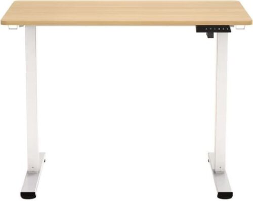 שולחן חכם מתכוונן בגודל 100x60 ס''מ Smarter ET119W-C - צבע לבן משולב עץ אלון