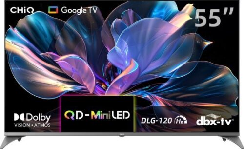 טלוויזיה חכמה ללא מסגרת 55 אינץ' Chiq 4K QD-Mini LED Google TV Dolby Audio M55QN9S