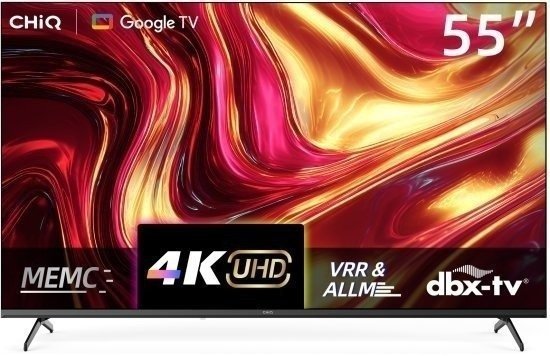 טלוויזיה חכמה ללא מסגרת 55 אינץ' Chiq 4K UHD Google TV Dolby Audio U55M10F