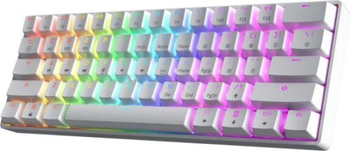 מקלדת גיימינג מכנית חוטית HK GAMING GK61 - צבע לבן