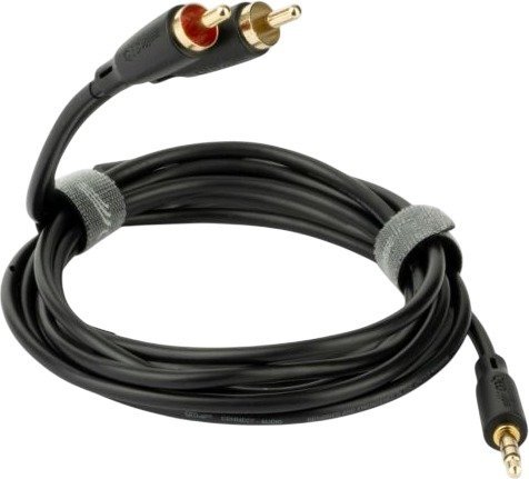 כבל אודיו אנלוגי (3.5 מ''מ ל-2x RCA) 3.5mm Jack to Phono Cable סדרת Connect מבית QED - אורך 0.75 מטר