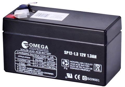 סוללת עופרת חומצה OMEGA 12V 1.3AH