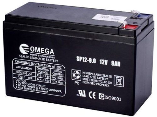 סוללת עופרת חומצה OMEGA 12V 9AH