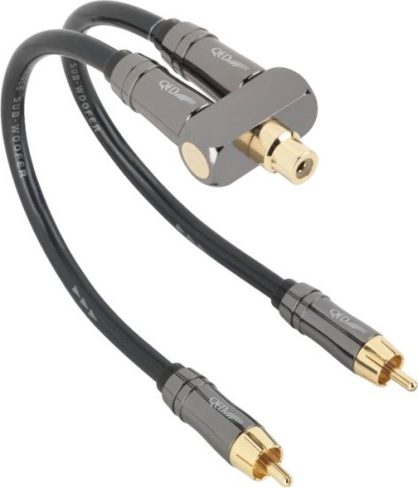 מתאם מפצל לסאבוופר (RCA נקבה ל-2x RCA זכר) Y-SW Adaptor סדרת Performance מבית QED