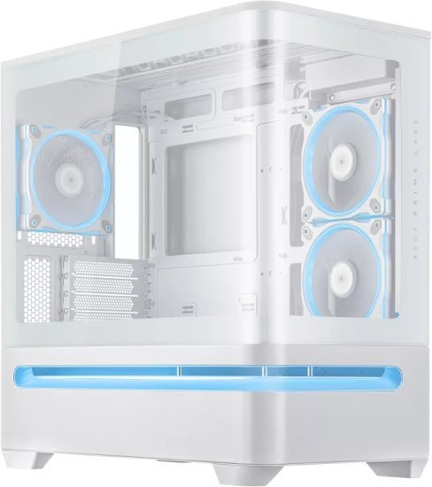 מארז ללא ספק Asus Prime AP202 ARGB Micro ATX - צבע לבן