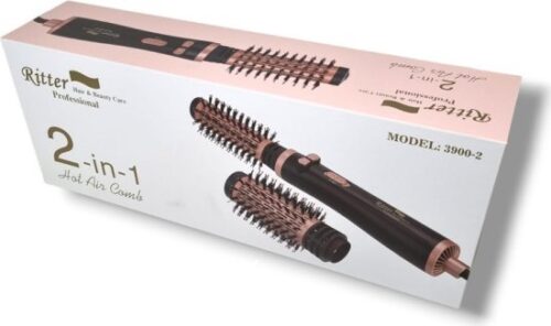 מציאון ועודפים - Ritter - מברשת פן מסתובבת חשמלית 2 ב-1 - צבע רוז גולד