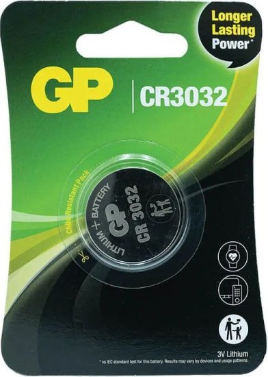 433157_b_1.jpg סוללת כפתור לא נטענת CR3032 Lithium 3V 500mAh מבית GP