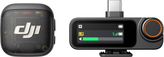 מערכת מיקרופון דש אלחוטית עם מקלט אחד ומשדר אחד DJI Mic 3