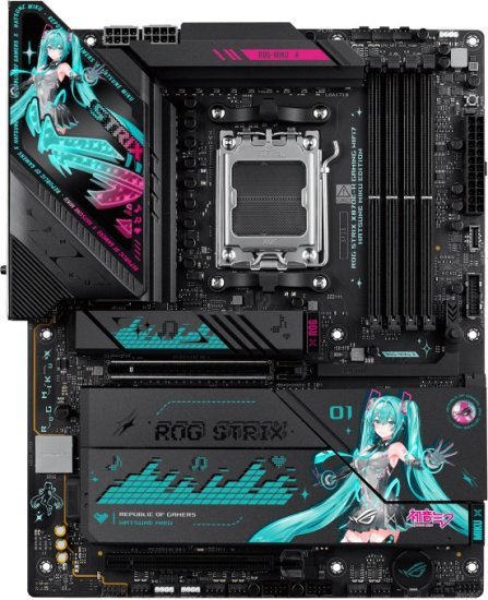 לוח אם Asus ROG STRIX X870E-H GAMING WIFI7 AM5 DDR5 - מהדורת Hatsune Miku