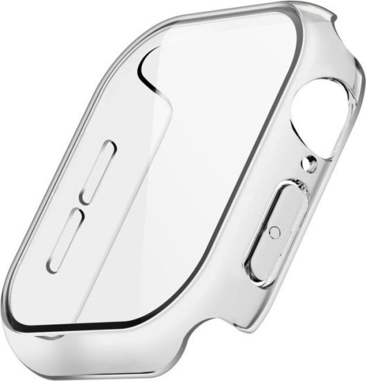 כיסוי פלסטיק עם מגן מסך זכוכית מובנה ל-Apple Watch Series 10/11 (42mm) דגם TemperedCurve מבית Belkin - צבע שקוף