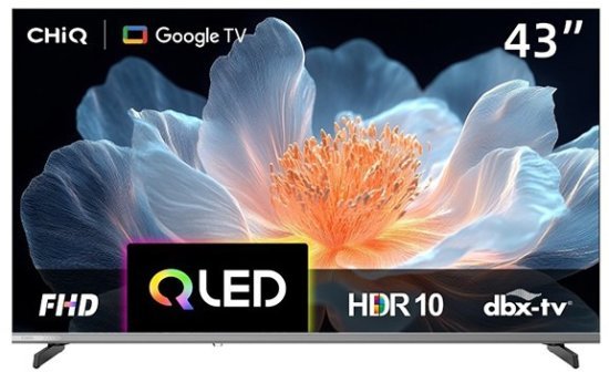 טלוויזיה חכמה 43 אינץ' Chiq QLED FHD Google TV Dolby Audio L43QM10SB